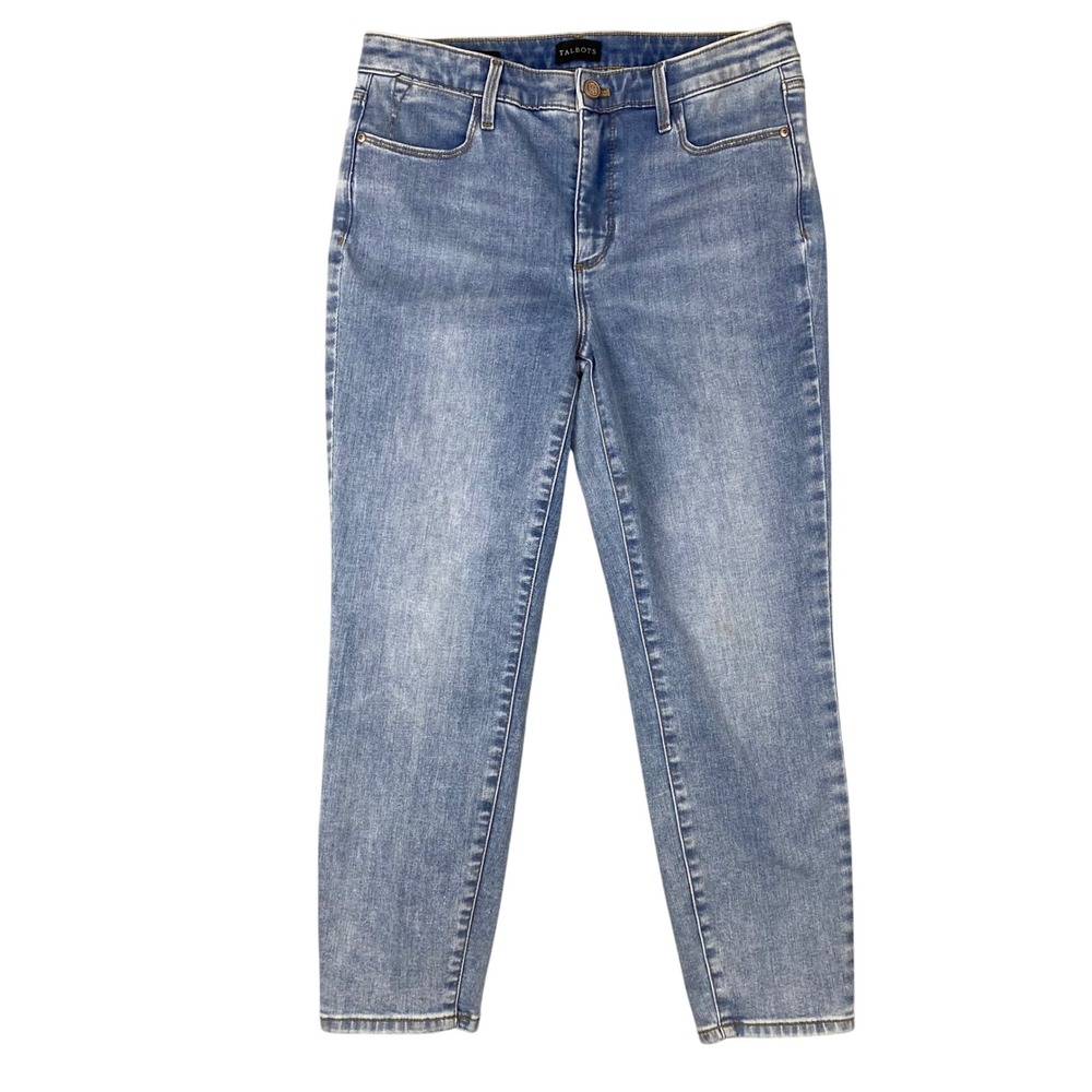 Talbots Ciara Wash Crop Jegging Mid Rise Slim Denim Jeans Womens 8 Blue